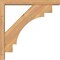 Ekena Millwork Merced Block Smooth Bracket w/ Offset Brace, Western Red Cedar, 3 1/2"W x 20"D x 20"H BKT0402X20X20MRC05SWR - alternate 2